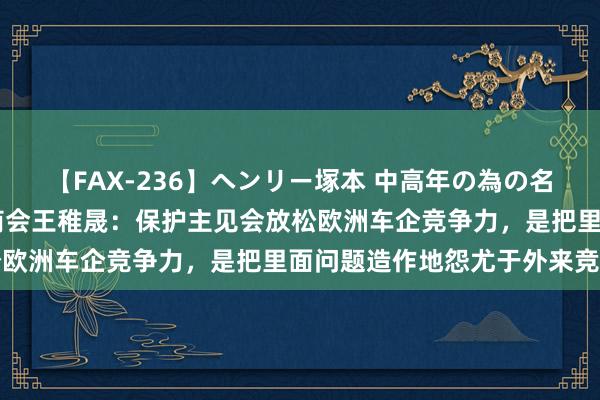 【FAX-236】ヘンリー塚本 中高年の為の名作裏ビデオ集 欧盟中国商会王稚晟：保护主见会放松欧洲车企竞争力，是把里面问题造作地怨尤于外来竞争