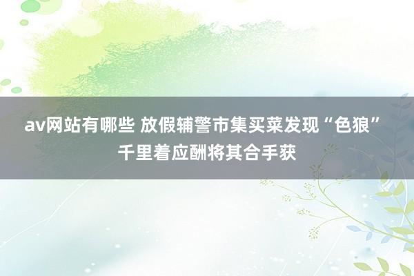 av网站有哪些 放假辅警市集买菜发现“色狼” 千里着应酬将其合手获