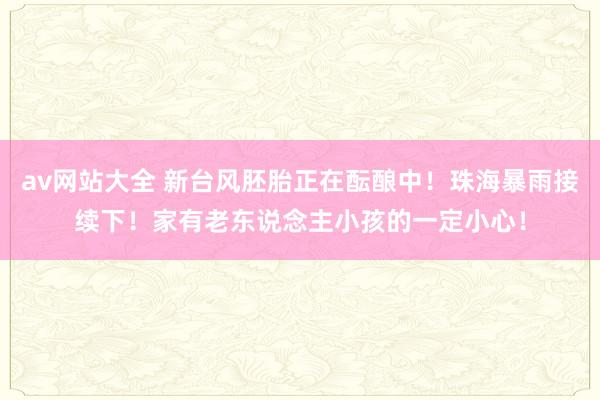 av网站大全 新台风胚胎正在酝酿中！珠海暴雨接续下！家有老东说念主小孩的一定小心！