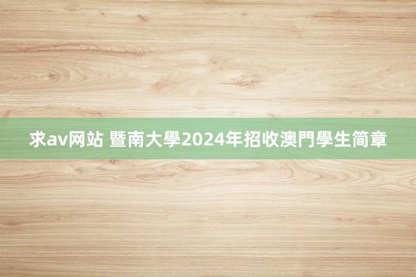 求av网站 暨南大學2024年招收澳門學生简章